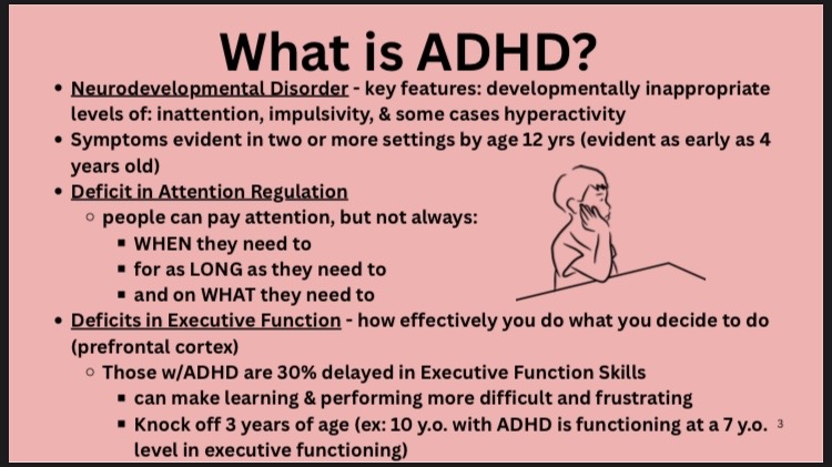 A screenshot describing ADHD.